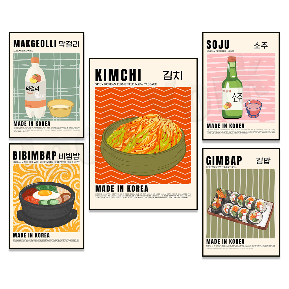 Korean Lifestyle And Food - Korean Food Vintage Soju Makgeolli Poster,