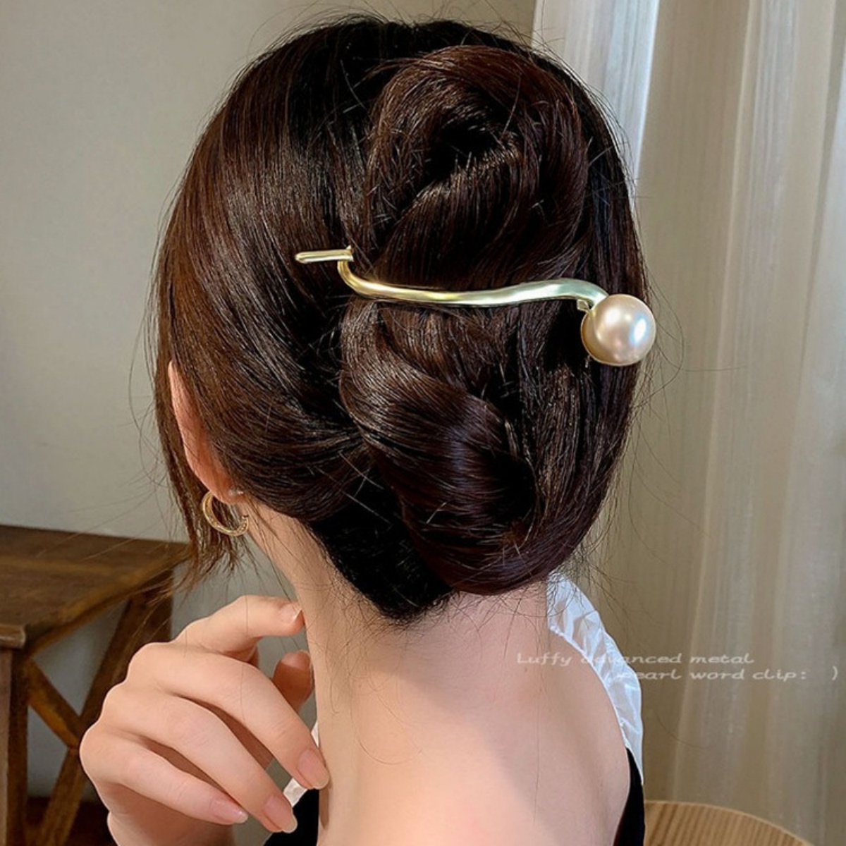Elegant Glitter Pearl Hair Cli - Lifestyle Of Korean avaliação e preço