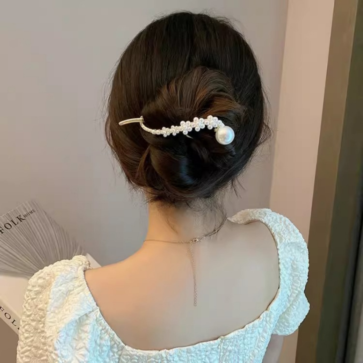 Elegant Glitter Pearl Hair Cli - Lifestyle Of Korean avaliação e preço
