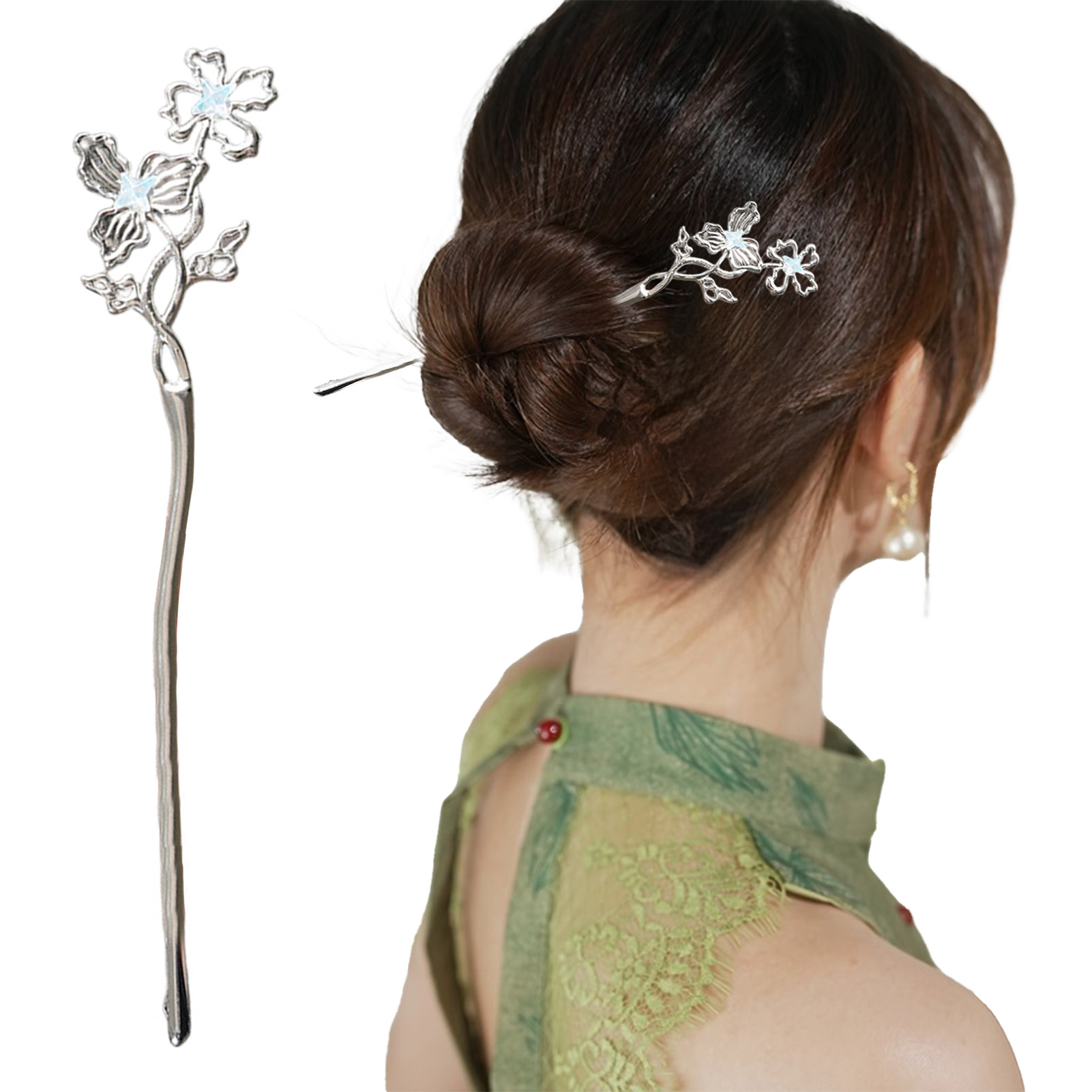 Metal Butterfly Hair Sticks Ch - Hanbok Hair Pin avaliação e preço