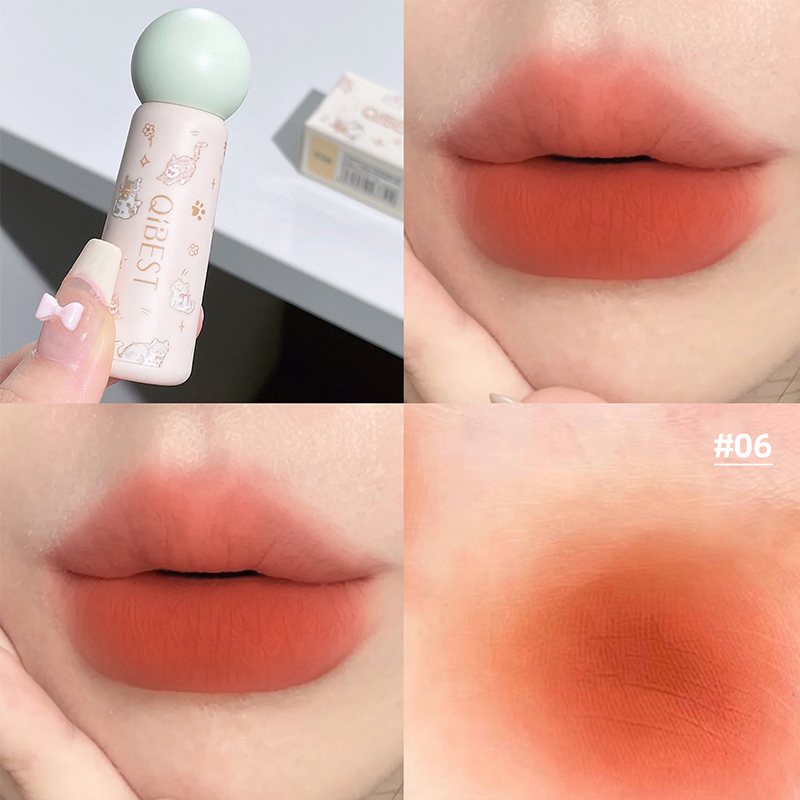 QIBEST Nude Matte Lip Mud Wate - Lip Tint Korean avaliação e preço