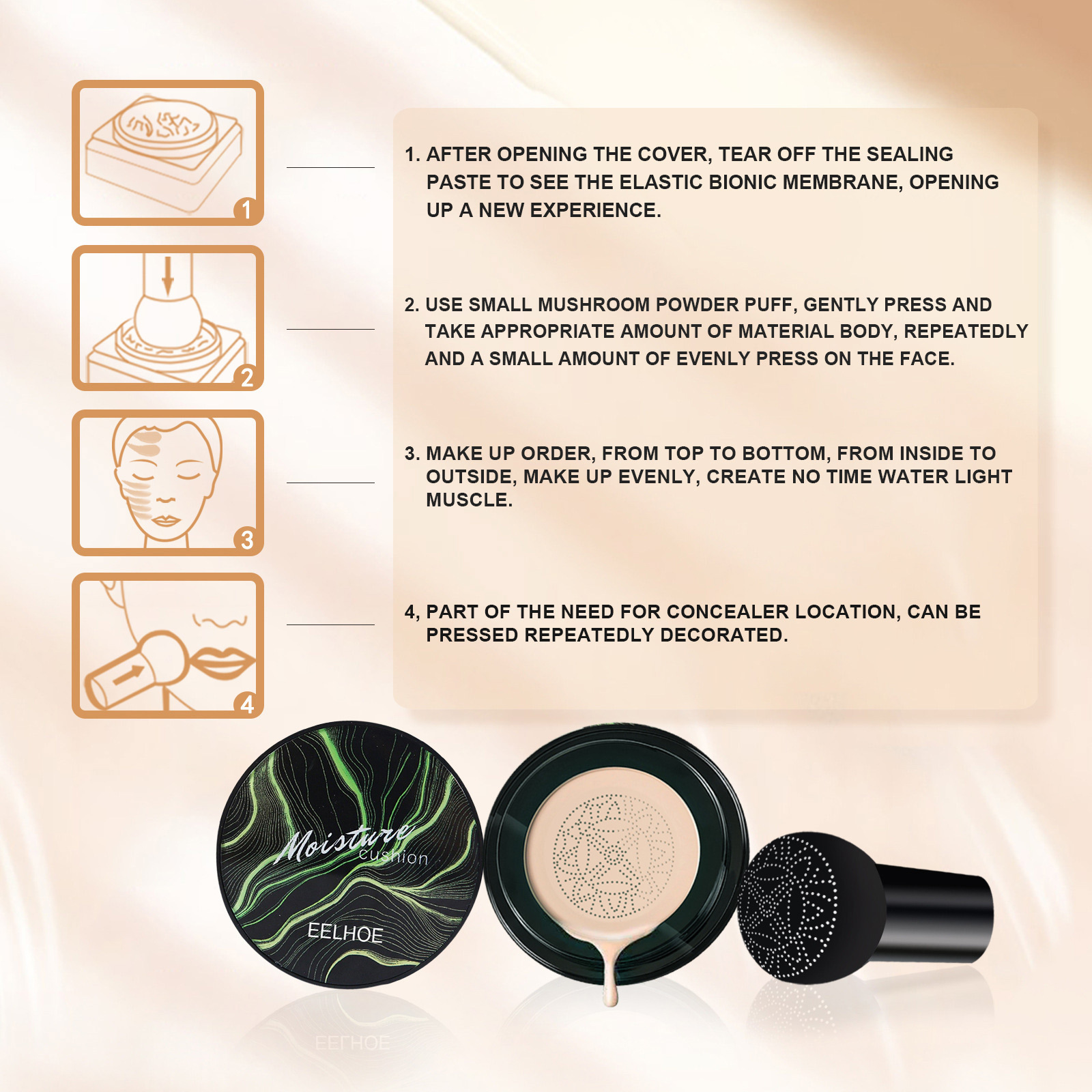 EELHOE Mushroom Head Air Cushi - Bb Cushion Korean avaliação e preço