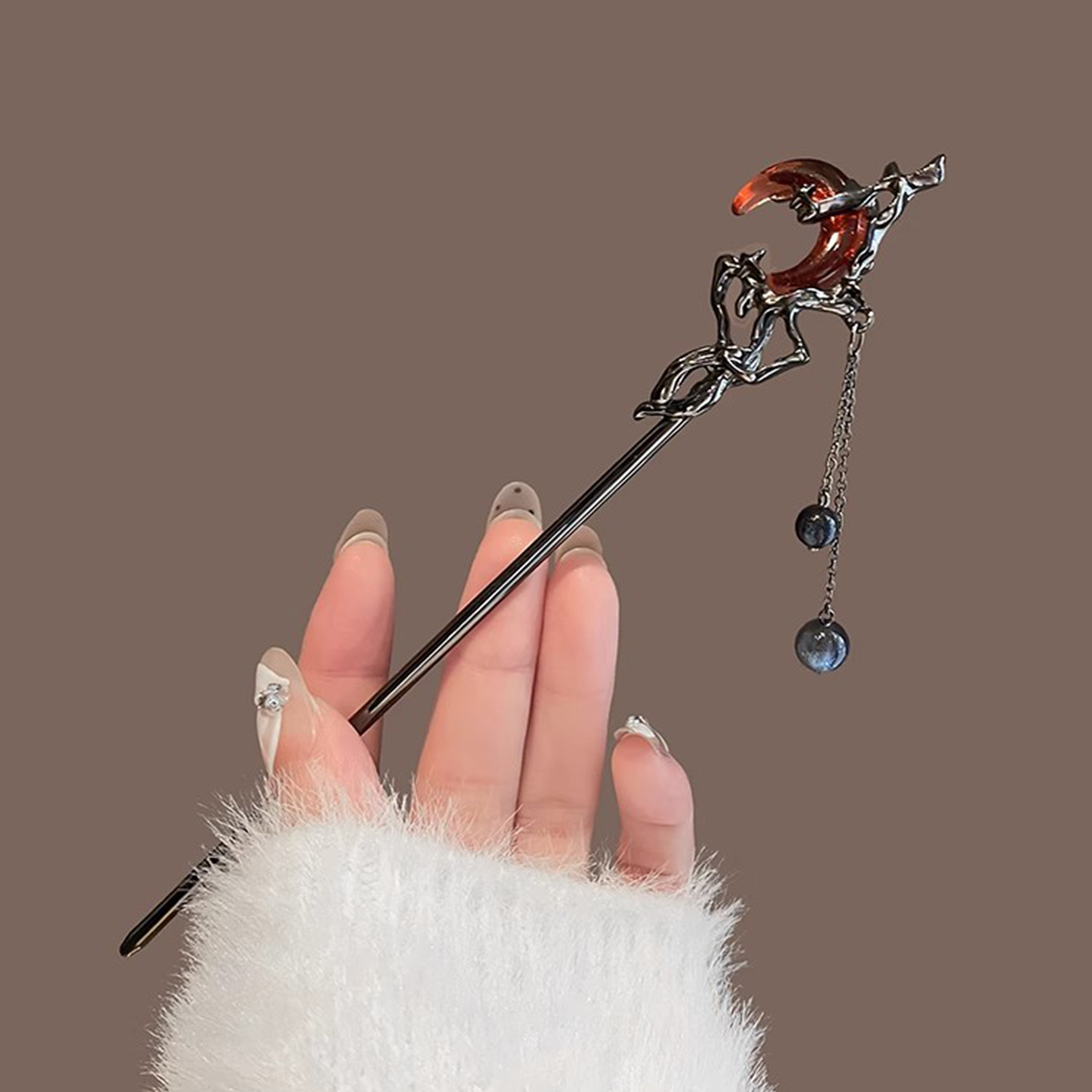 Red Moon Pendant Hair Stick Ch - Hanbok Hair Pin avaliação e preço