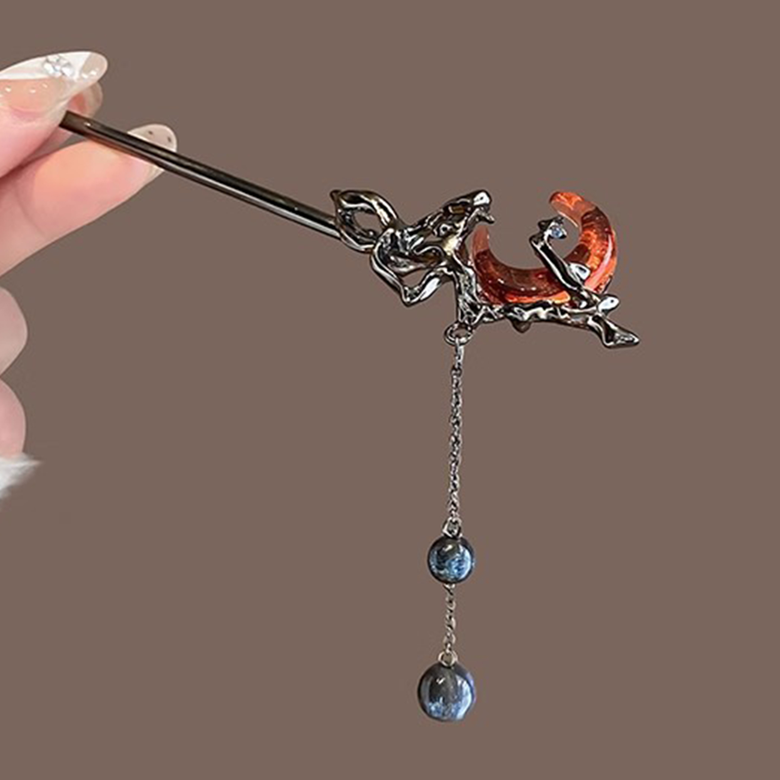 Red Moon Pendant Hair Stick Ch - Hanbok Hair Pin avaliação e preço