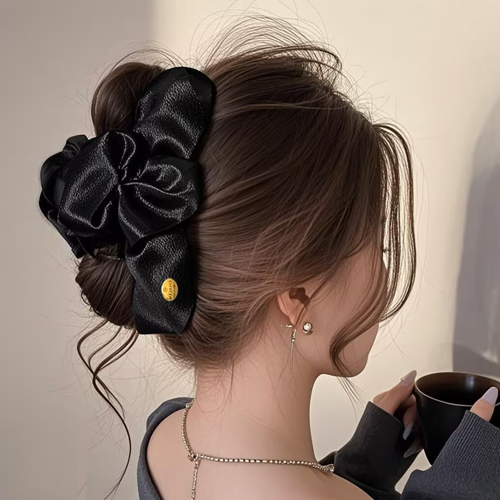 Large Satin Hair Claw Korean S - Korean Daily Lifestyle avaliação e preço