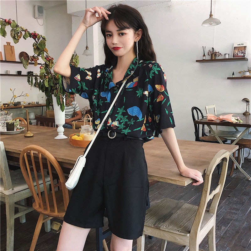 Shirts Women Corduroy Patch Po - Korean Daily Lifestyle avaliação e preço