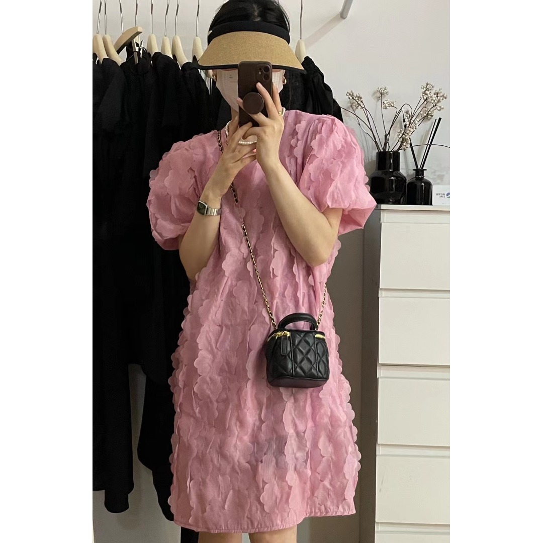 Floral Bubble Sleeve Dress Kor - Lifestyle Of Korean avaliação e preço