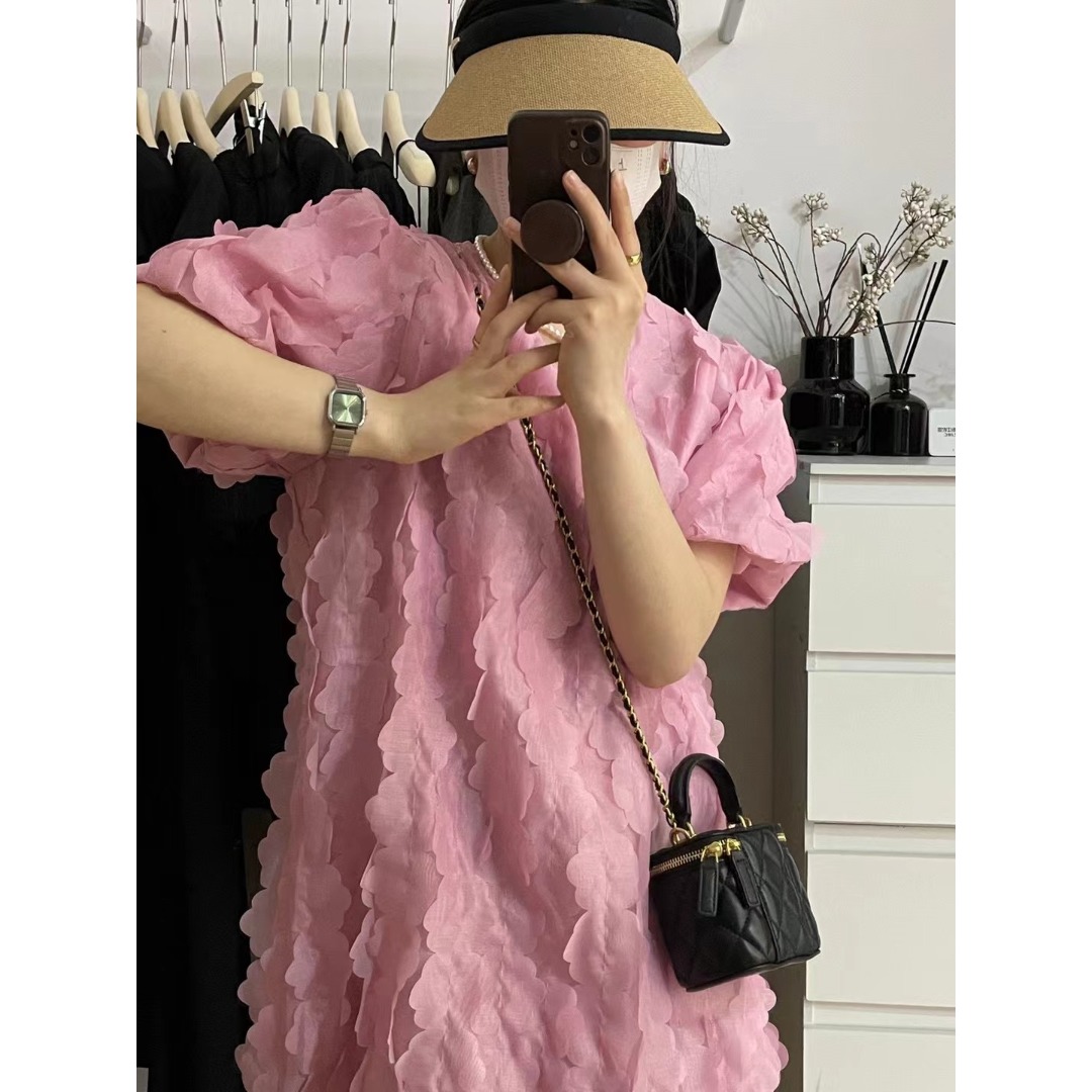 Floral Bubble Sleeve Dress Kor - Lifestyle Of Korean avaliação e preço
