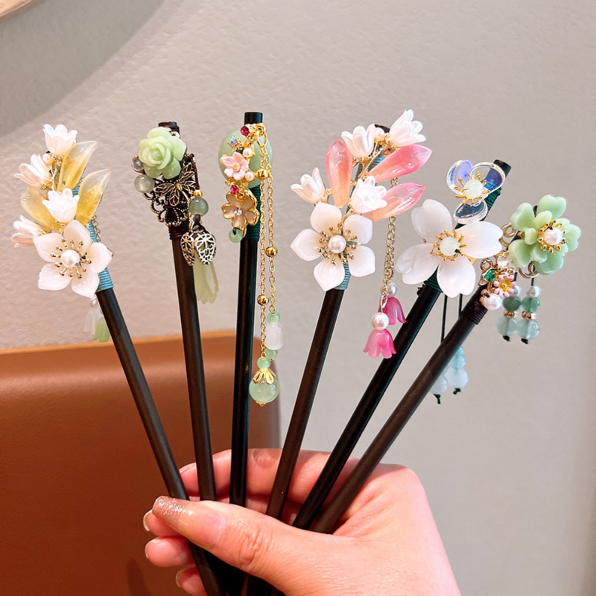 Exquisite Flower Tassel Wooden - Hanbok Hair Pin avaliação e preço