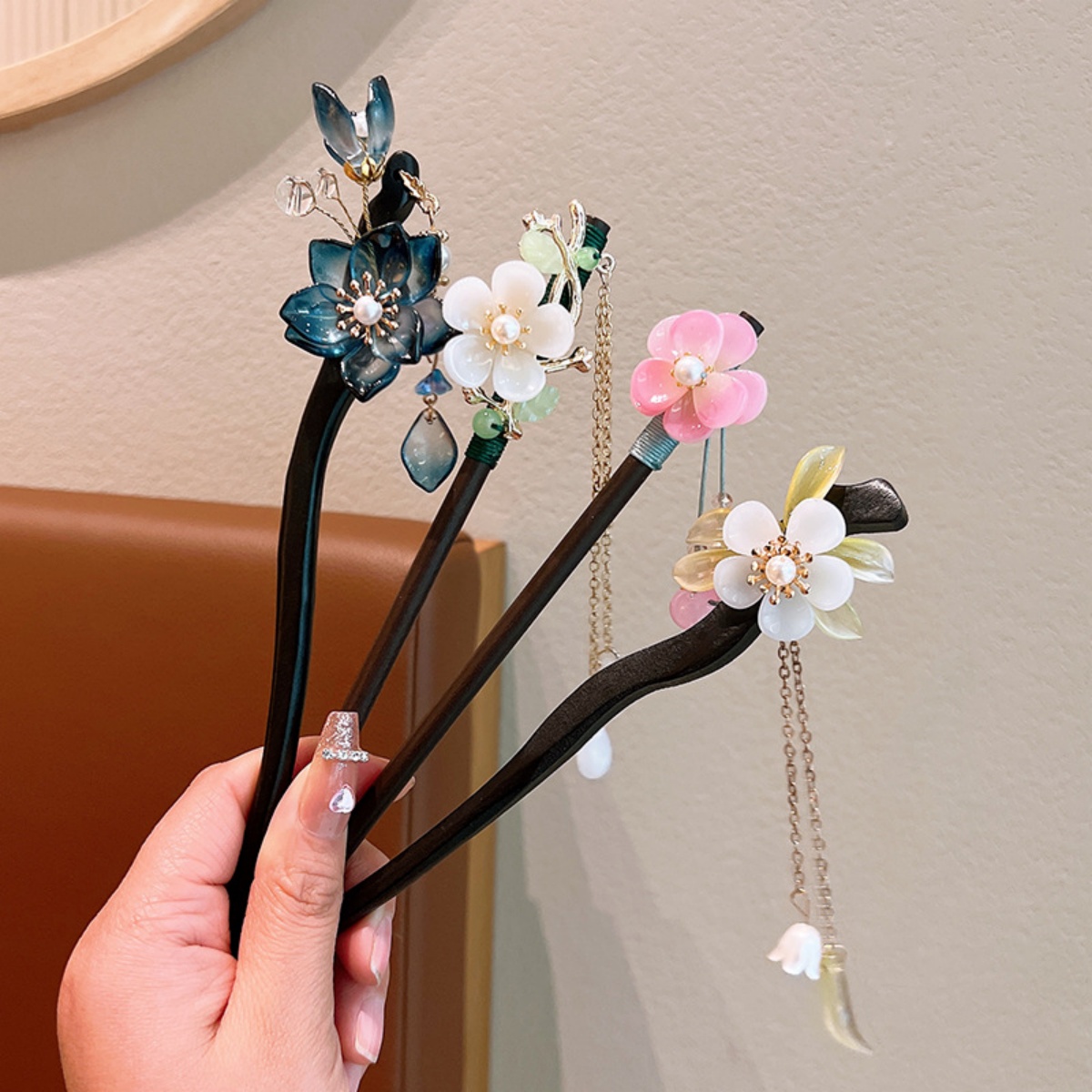 Exquisite Flower Tassel Wooden - Hanbok Hair Pin avaliação e preço