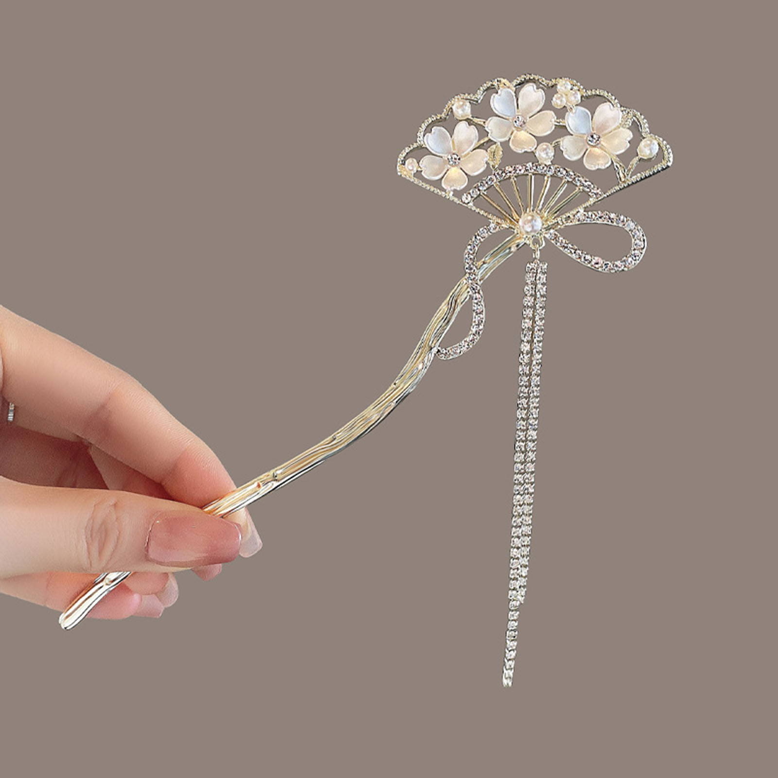 Vintage Flower Fan Shaped Hair - Hanbok Hair Pin avaliação e preço