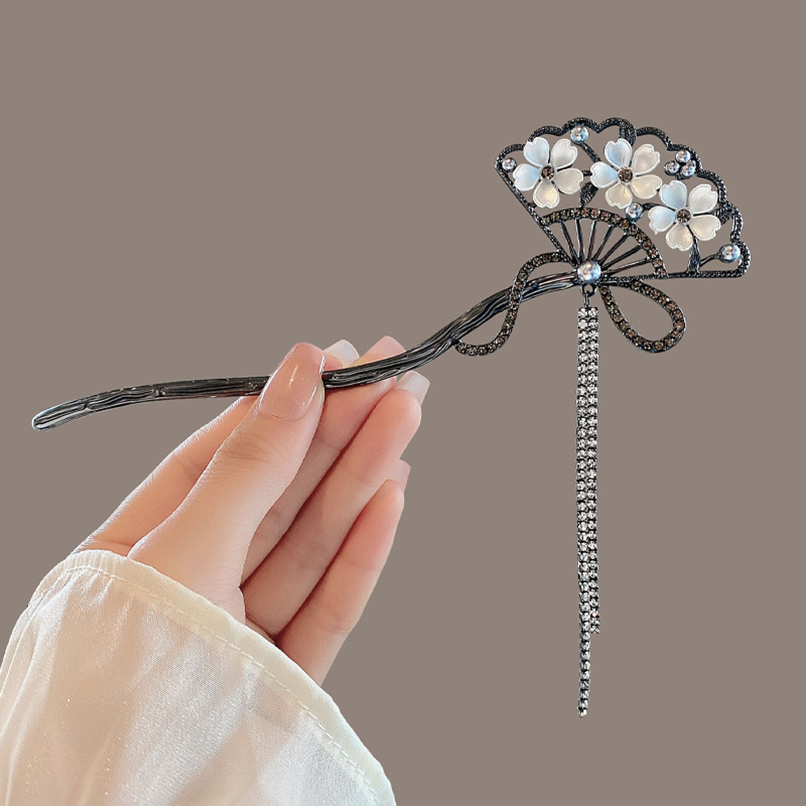 Vintage Flower Fan Shaped Hair - Hanbok Hair Pin avaliação e preço